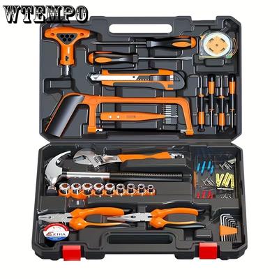 Conjunto de ferramentas 82PCS Conjunto de ferramentas universais para uso doméstico, com caixa de armazenamento de ferramentas de plástico, kit de ferramentas opcional para casa, kit de reparo de veículos para casa e escritório