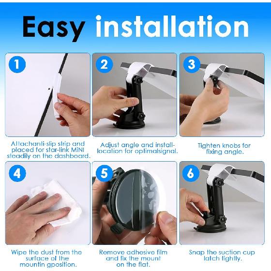 Car Mount Kit for Mini - Multi Angle Adjustable Car Bracket with Sticky Suction Base, Vehicle Suction Cup Mount for Dashboard