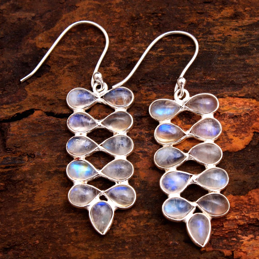 

Гранат, Серьга из серебра с лунным камнем, Ювелирные изделия с драгоценными камнями, Серебряная серьга, Ювелирные изделия ручной работы из стерлингового серебра 925 пробы, Подарки для нее белый