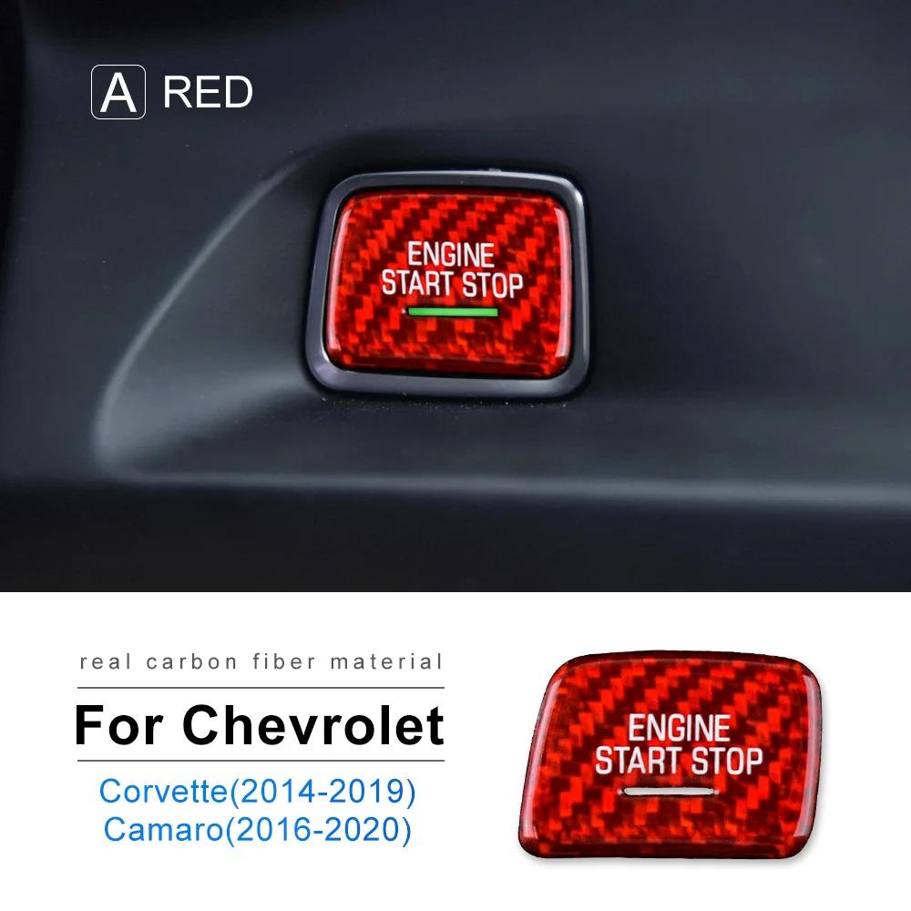 For Chevrolet Corvette Camaro 2016 2017 2018 2019 2021 2022 2023Real Hard Carbon Fiber Ignition Engine Switch Button Sticker