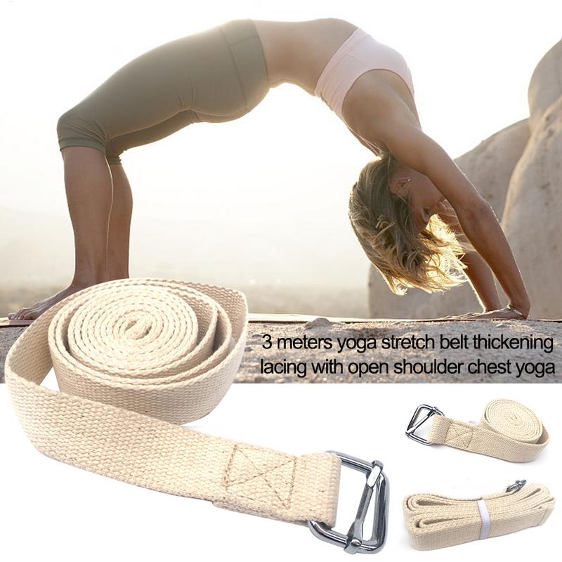 

3 Meter Lyengar Yoga Stretch Belt Lengthened Natural Cotton Thickening Lacing With Open Shoulder Chest For Yoga CHINA
