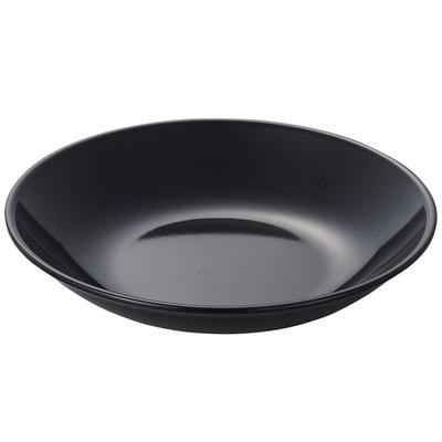 Nagao Unbreakable Black Round Plate, Deep Dish, 20cm, Made In Japan, SP-115B