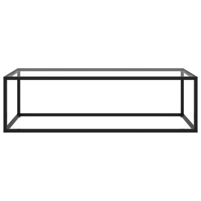VidaXL Coffee Table Black with Tempered Glass 120x50x35 Cm