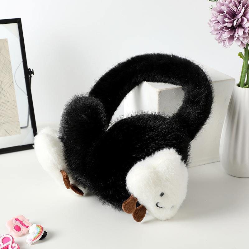 Winter Foldable Plush Cartoon Cloud Earmuffs - Outdoor Cycling Warm Ear Covers for Students