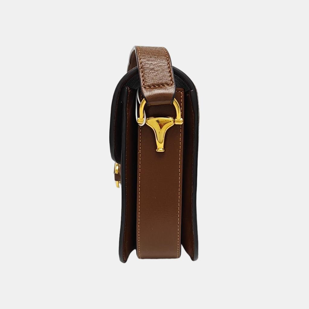 [Pre-Owned] Horsebit 1955 Logo Canvas And Leather Saddle Bag - Very Good #1JTWP5D