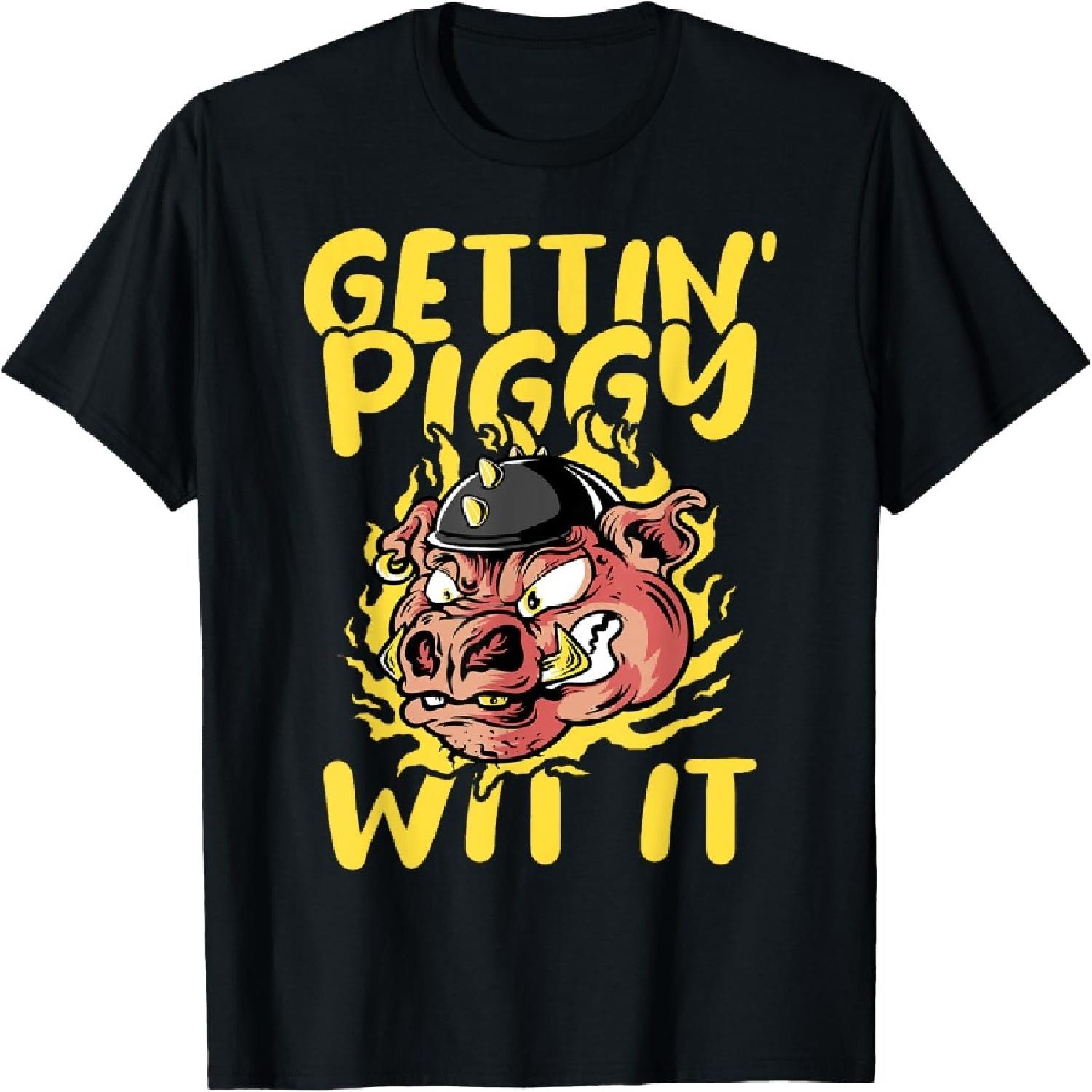 Pig Roast Barbecue Getting Piggy Wit It BBQ T-Shirt XXXXXL разноцветный