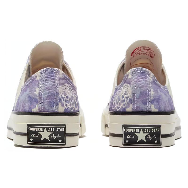 Converse Chuck Taylor All Star 1970s Comfortable Classic Versatile Low-Top Canvas Women's Floral Purple