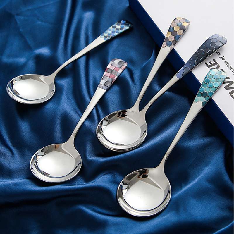 15cm Stainless Steel Long Handle Spoons Kitchen Cooking Utensil Tool Thickened Strong Soup Spoon Teaspoon For Kitchen Tableware