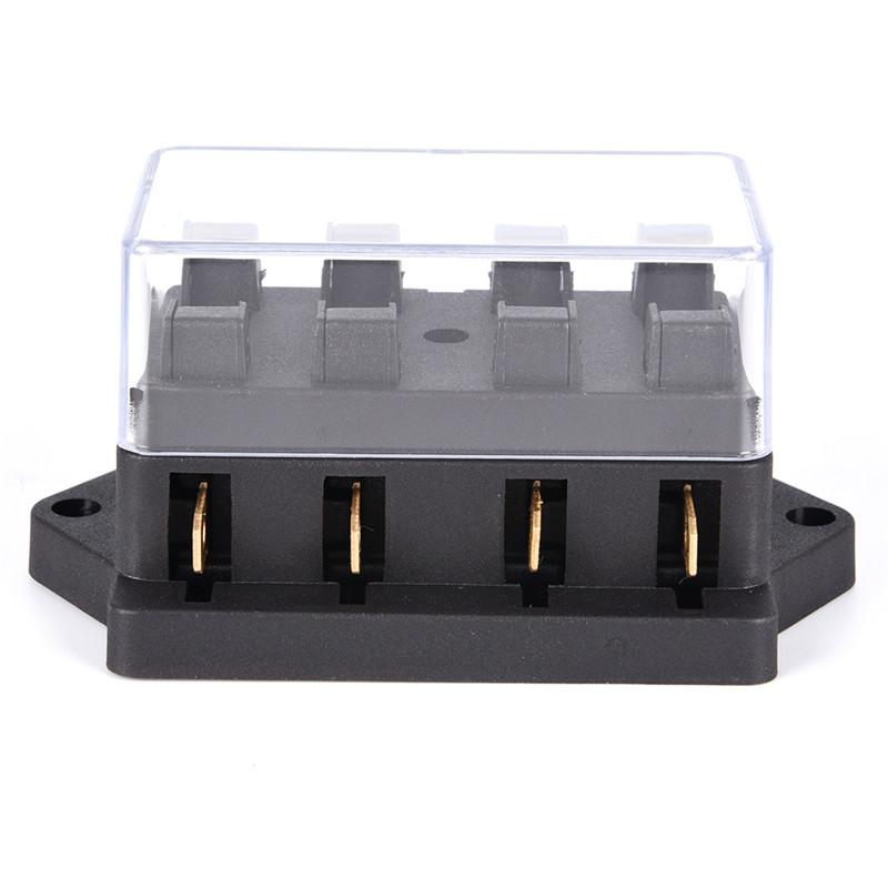 Car 4 Way Circuit Standard ATO Blade Fuse Box Block Holder 12V/24V+4 Fuse Holders1