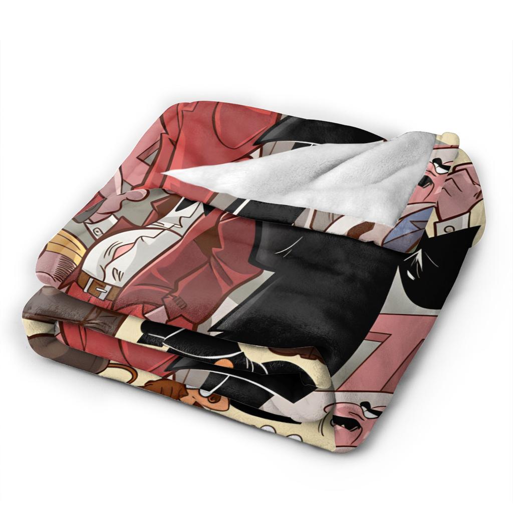 Mort & Phil Mortadelo y Filemón Blanket  Warm Soft Novelty  For Living Room Airplane Travel Flannel Bedspread Bed Cover