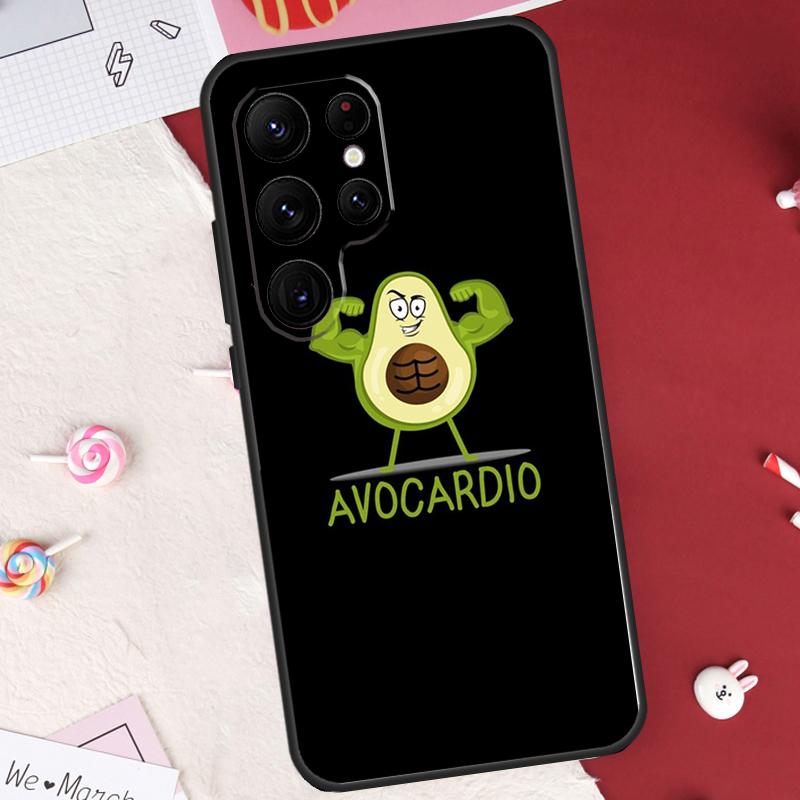 

cute cartoon Avocado Fitness Case For Samsung Galaxy S26 Ultra S23 S22 S21 S20 S24 S25 Ultra S10 Plus S25 FE Cover Shell Galaxy S25 Plus