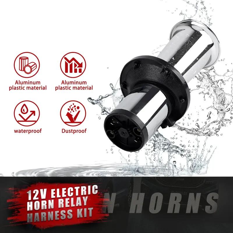 Car Air Horn Classical for Ford Model T Style Old School Chrome OOGA Air Horn Antique Classic Old 12V 110DB Car Air Horn Chrome
