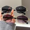 Trendy European American Style Polygonal Metal Sunglasses for Square Round Face Fashion Brand Glasses