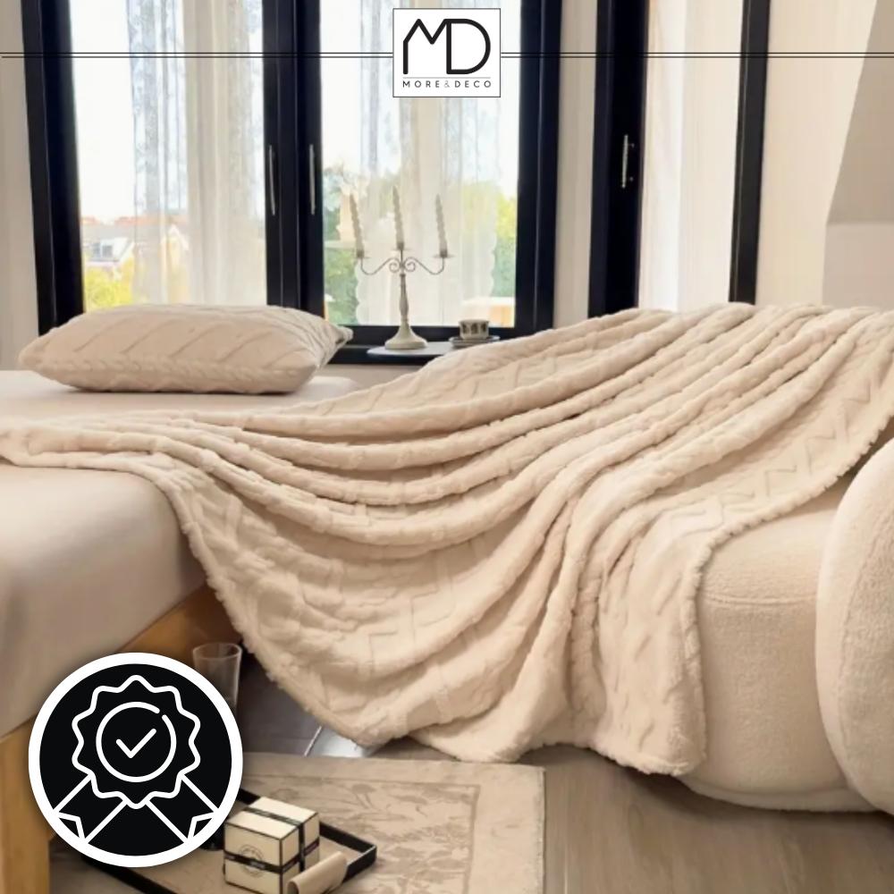 Scandinavian Blanket Thick Bedspread Warm Pledge 160X200 Cm Gift Beige