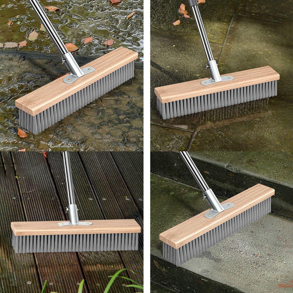 Removing Moss Stainless Steel Wire Brush Long Handle Cleaning Brush  For Outdoor Yard