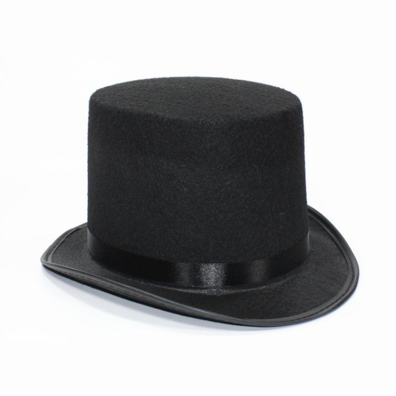 Elegant Green & Black Top Hat with Gold Powder for Adults & Kids, Unisex Magician & Jazz Style.