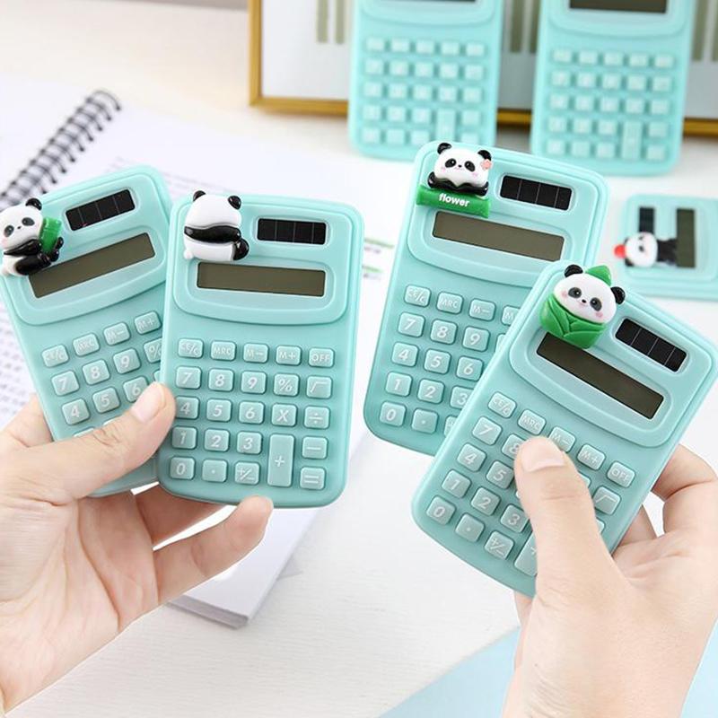 Uroczy Panda Mini Kalkulator Mały Przenośny Uczeń Biuro Mały Komputer Atrakcyjny Kalkulator