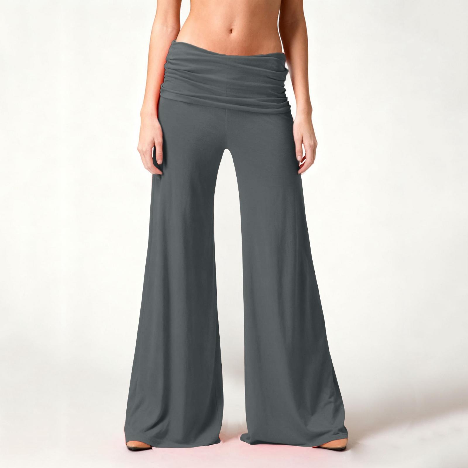 Women s casual fashion pleated no pocket trousers L