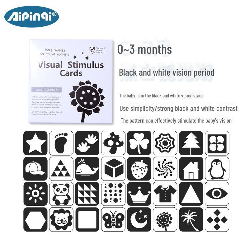 Aipinqi Baby Visuelle Stimulation und Früherziehungskarten für Neugeborene
