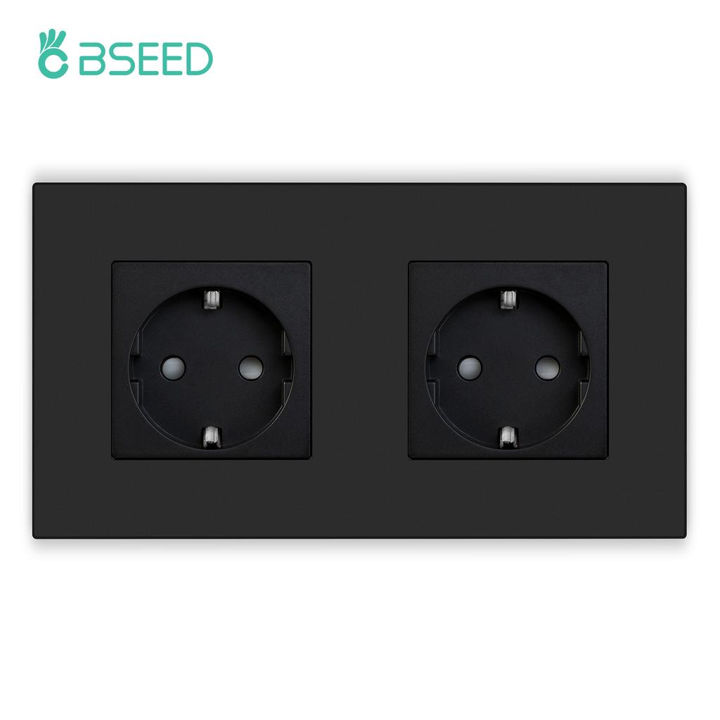 BSEED Einzelne EU-Wandsteckdose Doppel-USB-Steckdosen Typ C Dreifache Steckdosen Vier Steckdosen USB-C-Anschluss 2,1A Kunststoffrahmen