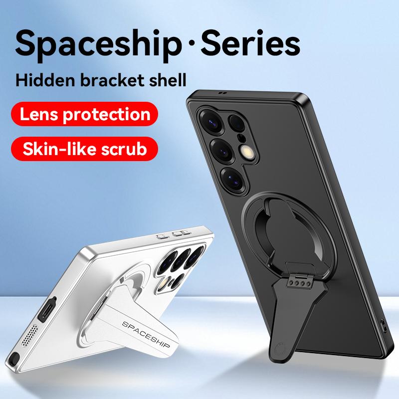 KEYSION Magnetic Phone Case for Samsung S26 Ultra 5G Metal Paint TPU+PC Upright Kickstand Shockproof Cover for Galaxy S26+ Plus