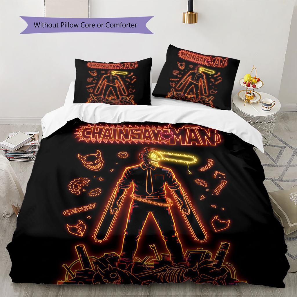 Chainsaw Man Soft Duvet Cover Child's Bedding Set,Extra Large Size Halloween Gifts Various Sizes Available -HE169