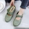 Fashion Women Mules 2025 Summer Elegant Square Closed Toe Flat Slippers Female Shoes Casual Leather Black White Slides Big Size