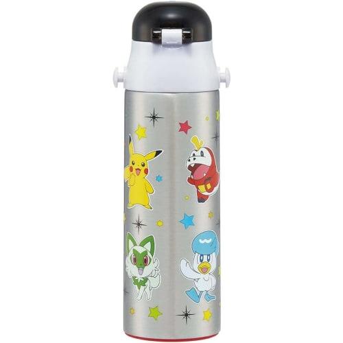 Skater Kids' Stainless Steel Water Bottle, Direct Drinking, 580ml, Pokemon Design, 23N, Kid-Friendly, Lightweight, Insulated, for Boys, Cute Sports Bo