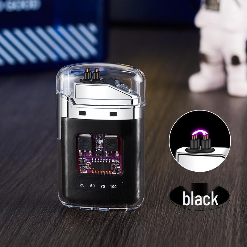 Transparent Gradient Electronic Pulse Windproof Double Arc Lighter Gift