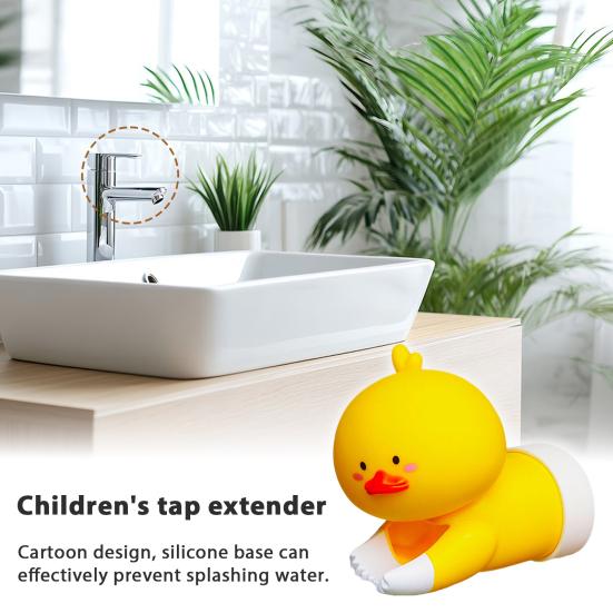 Kids Faucet Extender Cartoon Duck Shark Elephant Shape Splash-proof Faucet Extender