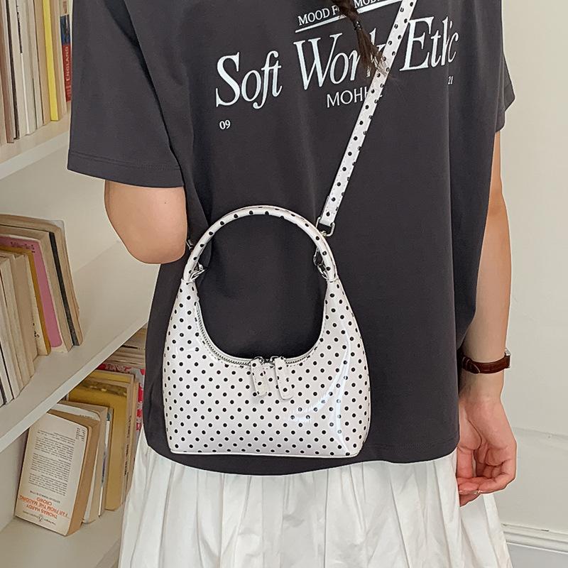 Handbag, Small Tote Bag, Simple Print Crescent Bag, Fashionable Crossbody Bag