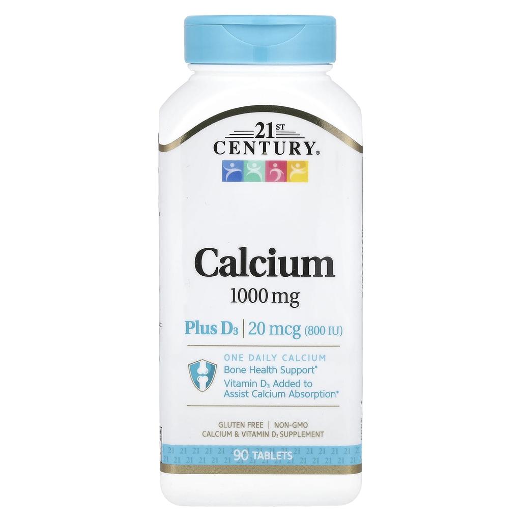 21st Century, Calcium Plus D3, 1,000 mg, 90 tablets