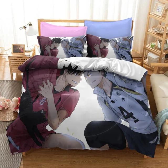 Kreslené Anime Haikyuu Povlečení 3D Tištěné Volejbaloví Chlapci Sada Povlaku na Přikrývku Jednolůžko Dvoulůžko Luxusní Ložní Prádlo pro Děti Teenagery Dárek