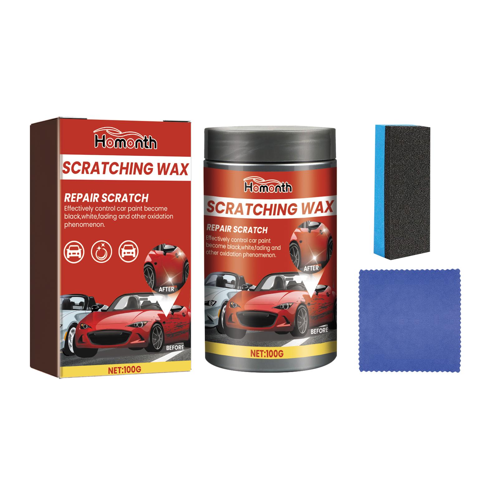 Homonth Car Scratch Repair Wax - Paint Scratch Remover & Polish, Non-Toxic, Auto Paint Care, Paint Restoration, Car Paint Scratch Remover