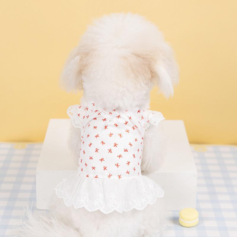 Full print butterfly suspender skirt puppy skirt summer dog outdoor travel breathable pet dog skirt clothes