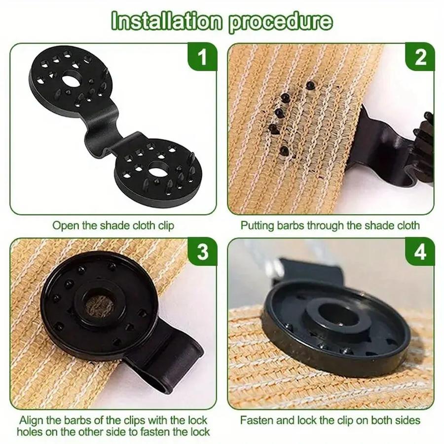 10 Pcs Sun Shade Net Clips Buckle Plants Anti-bird Fence Tent Canopy Grommet Sunshade Net Fix Clamps Shade Cloth Heavy Duty Lock Grip