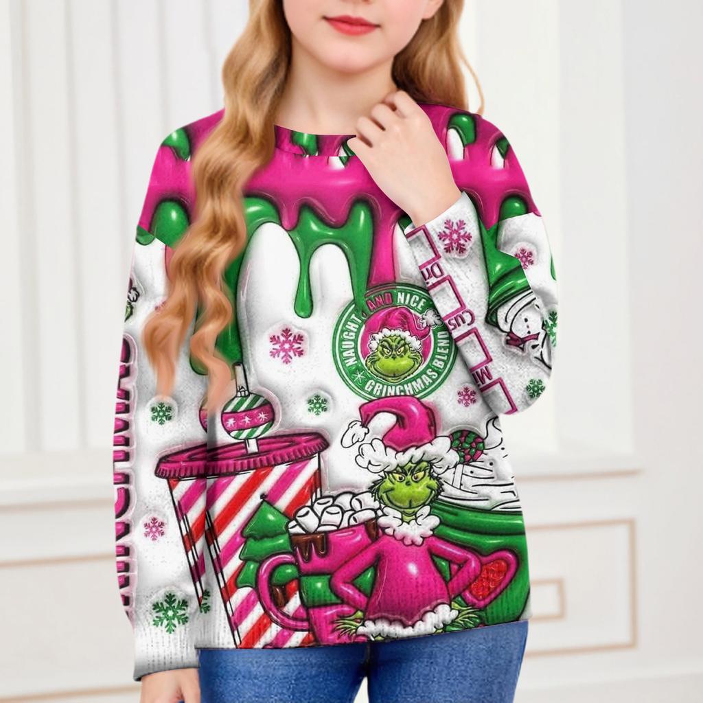 Christmas Day Sweatshirts For Children Boys And Girls Knit Sweater Cute Shirt Fall Crewneck Pullover Tops