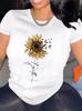Flower Womens TShirt Comfortable Crew Neck Casual Cotton Blend ShortSleeves Soft Breathable Top Wome