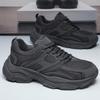 Schwarze Frühjahrs- und Herbst-Neue Netz-Atmungsaktive Sport-Freizeitschuhe Sommer-Arbeitsschutz-Studenten-Papa Trendige Schuhe