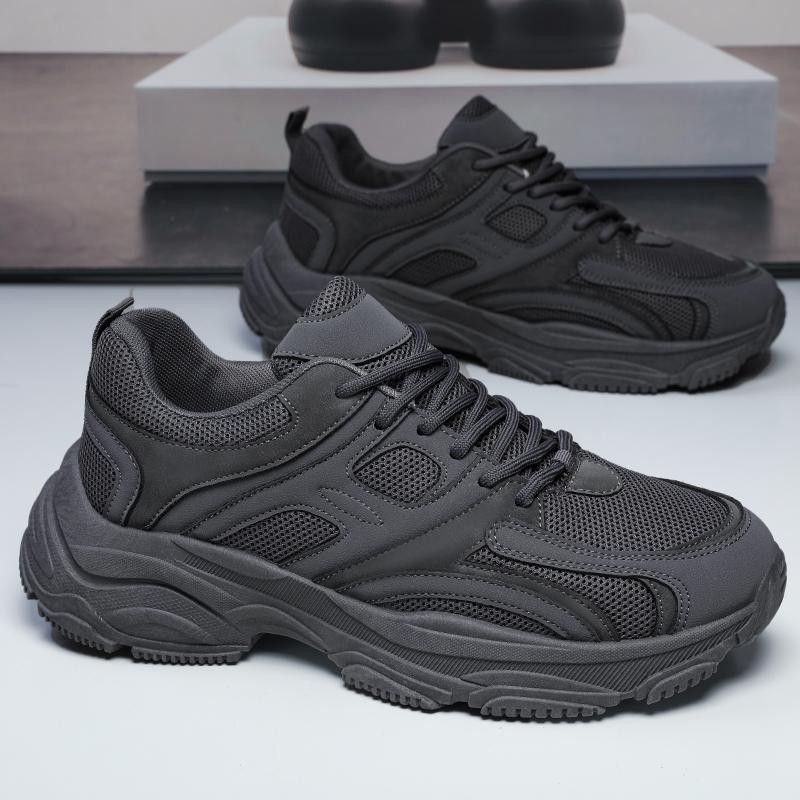 Schwarze Frühjahrs- und Herbst-Neue Netz-Atmungsaktive Sport-Freizeitschuhe Sommer-Arbeitsschutz-Studenten-Papa Trendige Schuhe