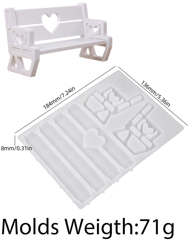 Love Bench Silicone Mold DIY Table Ornaments Splice Rocking Chair Crafts Making Kit Plaster Resin Molds Home Decor Art Gifts