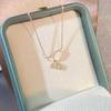 Swirling butterfly necklace female niche exquisite personality light luxury white fritillary butterfly pendant