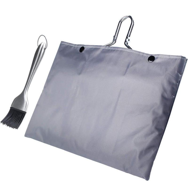 Durable Square Shape Bbq Grilling Basket Stainless Steel Mesh With Oil Brush