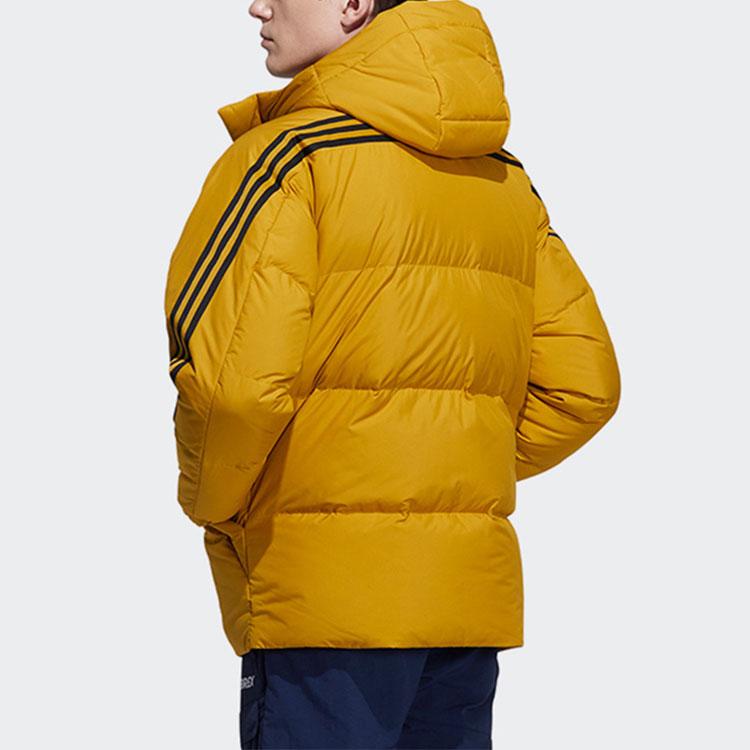 Adidas Puffy Down Jacket with Hood Men Outerwear Yellow H20757