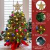 Joyfy 24 Inch Mini Christmas Tree with Lights Prelit Artificial Christmas Tree with Decorations Holly Berries Pine Cone Light Up