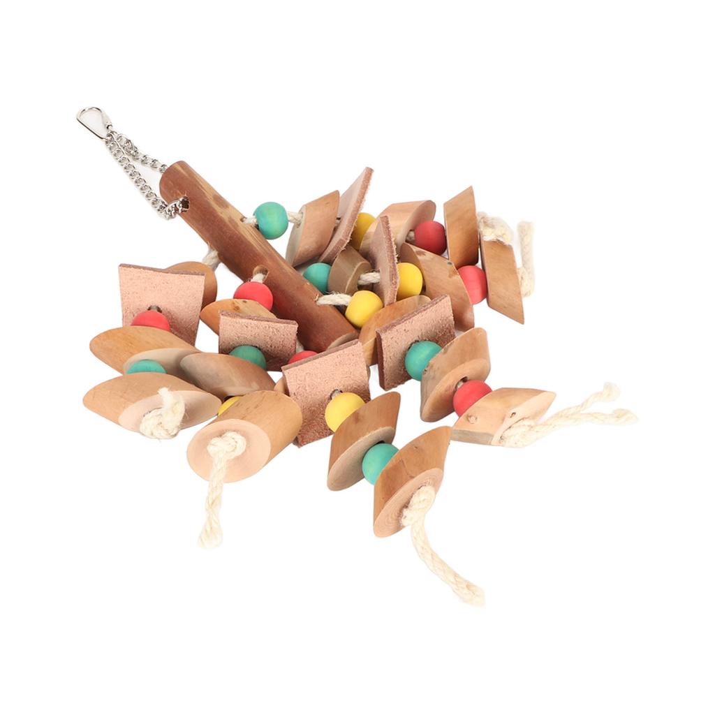 Bird Chew Toy Colorful Beak   Grinding Wood Blocks   Hanging Cage Toy for Small Bird Cockatiel Lovebird Budgie