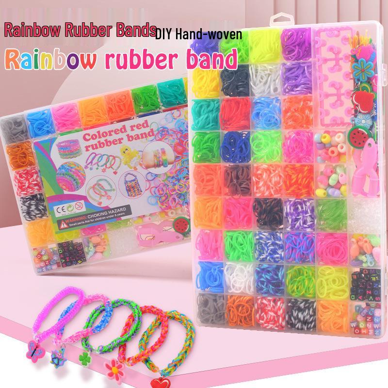 Rainbow Rubber Band Weaving Kit - DIY Educational Toy for Kids