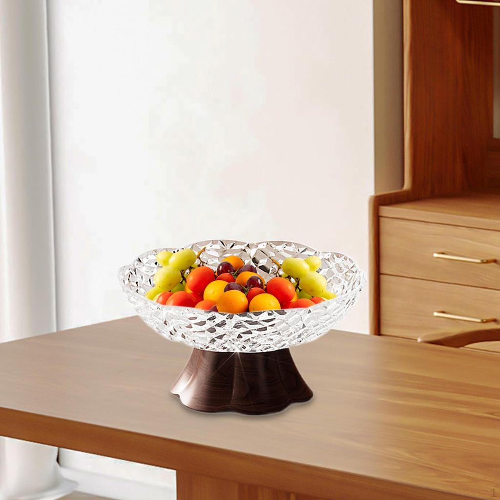 Fruit Bowl Footed Tray Drain Household Kitchen Counter Table Centerpiece Decor for Candies