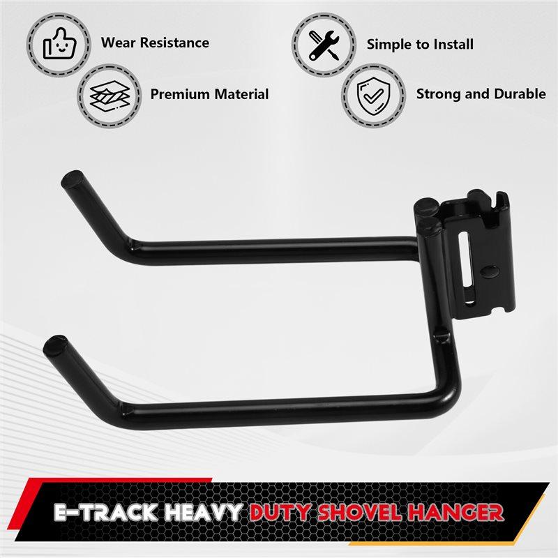 A34R E-Track Heavy Duty Shovel Hanger Tool Double J Hook Enclosed Trailer Track Accessories For Store Long Handled Tools