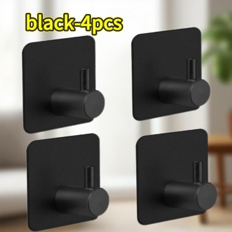 1-10pcs Self Adhesive Hook Heavy Duty Stainless Steel Wall Hooks Towel Clothes Rack Hangers Bathroom Kitchen Storage Holders